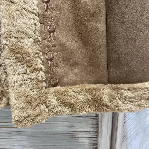 vintage 1980S/90S Esprit embroidered Faux Suede Boho Jacket XL - Picture 5 of 8